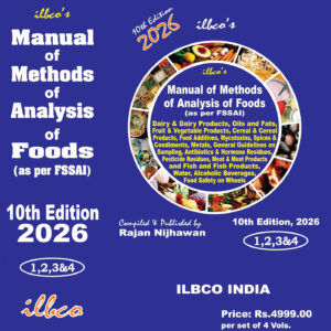 ILBCO's Manual of Methods of Analysis of Foods (as per FSSAI) (10th Edition, 2026) (harbound in 4 vols.) by Rajan Nijhawan Rs.4999/- per set of 4 vols.
